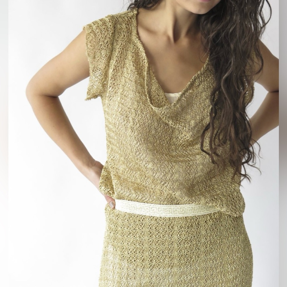 Erica Tanov Odille Top Gold Size 2